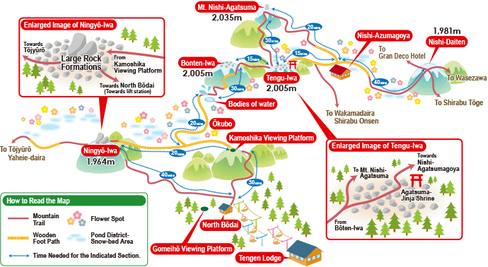 Mt. Nishiazuma Trekking map